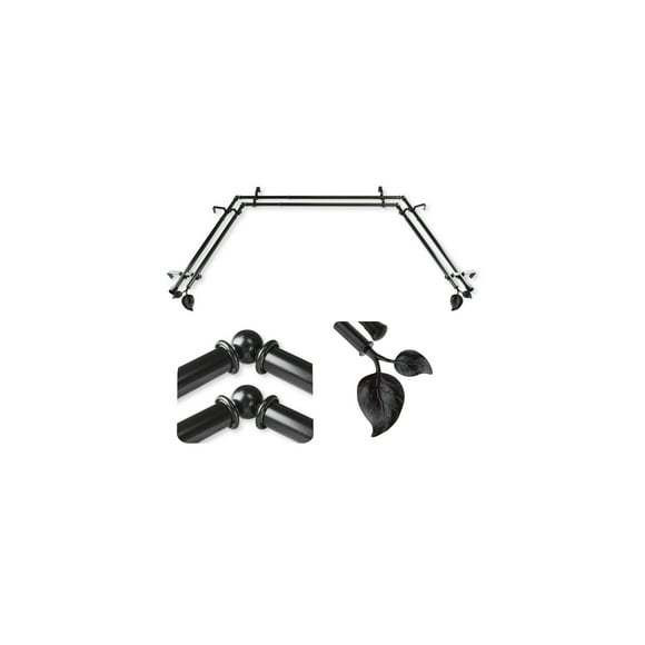 Adjustable Curtain Rods & Hardware Set - Black Finial Rods, 20-72 Inch, Home Decor, Window Treatment