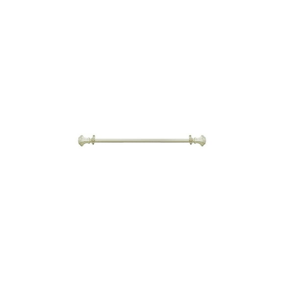 HomeStock African Adventure Decorative Rod & Finial Carson, 28"-48" - Antique Cream PVC Finials, 0.75" Diameter Metal Rod, Adjustable Telescopic Design, Includes Hardware