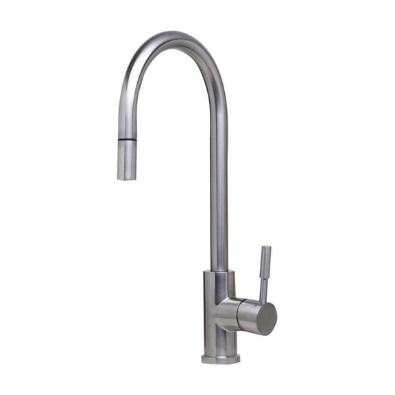 HomeStock African Adventure Solid Brushed Stainless Steel Single Hole Pull Down Kitchen Faucet Durable Stainless Steel with Pull Down Spray Head and One-Handed Control