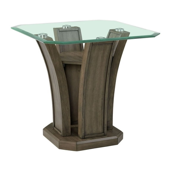 HomeStock African Adventure Square End Table in Grey