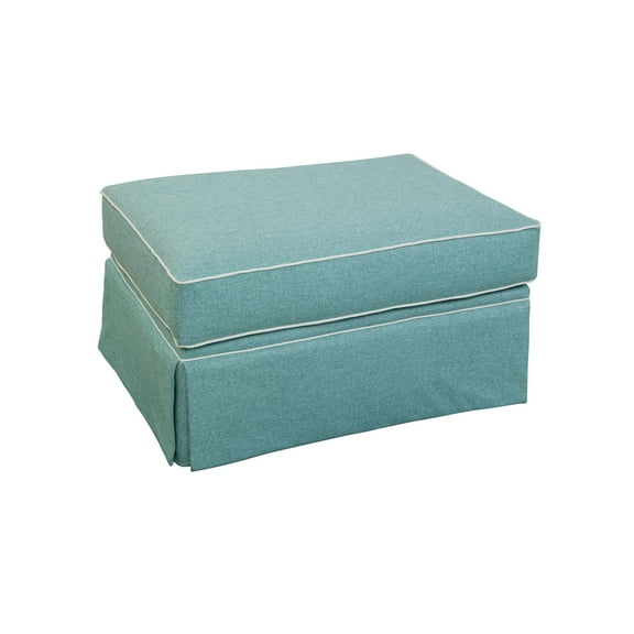 Upholstered Ottoman Footrest - Coastal Living Room Decor - Stylish Accent Furniture