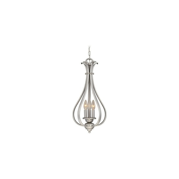 3-Light Pendant - Brushed Nickel, Teardrop Design, Dimmable, Adjustable Height, Transitional Lighting