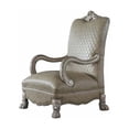 thumbnail image 1 of HomeStock African Artifacts Accent Chair in Vintage Bone White & PU, 1 of 4