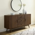 thumbnail image 1 of Mid-Century Modern Sideboard - Storage Console Table with Adjustable Shelves & Drawers, 1 of 3