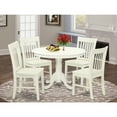 thumbnail image 1 of Dining Table Set for 4 - 42 Inch Round Kitchen Table with 4 Chairs - Linen White Finish, 1 of 5