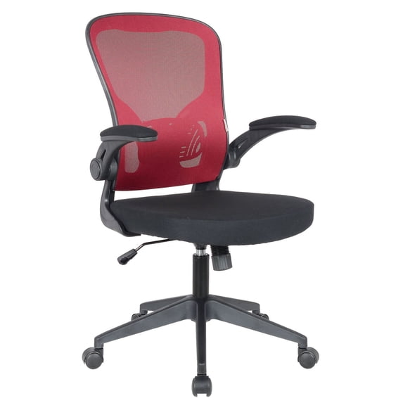 Ergonomic Mesh Office Chair - Adjustable Height Swivel Desk Chair with Flip Up Arms - Modern Computer Task Chair