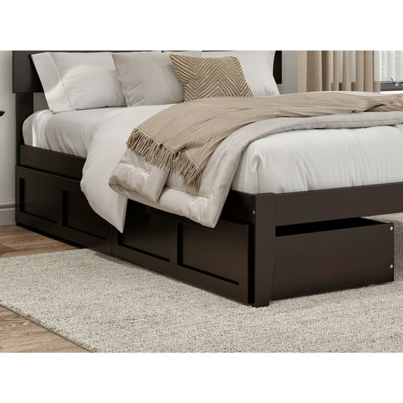 Under Bed Storage Drawers - 2 Drawer Organizer - Home Bedroom Storage Solution - Espresso Finish