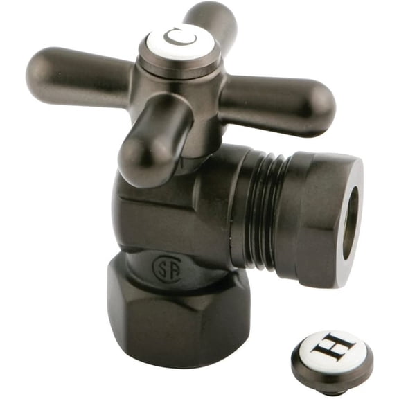 Victorian Angle Stop Valve Brass Plumbing Fixture 1/2 IPS Slip Joint Service Stop