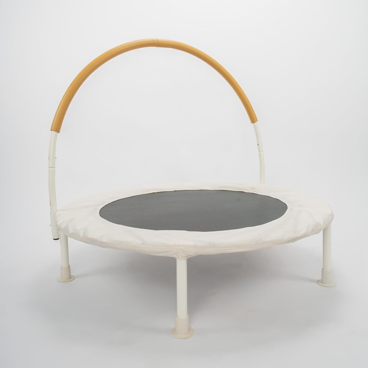 Ivory White 36" Round Kids' Trampoline with Steel Frame