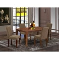 thumbnail image 1 of HomeStock Antique 5Pc Rectangle 60" Dining Room Table And 4 Parson Chair With Mahogany Leg And Linen Fabric Coffee, 1 of 5
