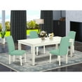 thumbnail image 1 of Rectangular Dining Table Set - 5Pc Table & 4 Chairs - 66/84 Inch Table with Leaf - Linen White Legs, 1 of 5