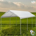 thumbnail image 1 of Large Carport Canopy with Steel Frame - 2 Car Shelter, Patio Cover, Outdoor Event Shade, 1 of 10