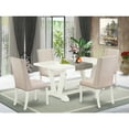 thumbnail image 1 of Modern 5-Piece Dining Set - Table4 Chairs - White Finish - Kitchen Dinette Set, 1 of 5