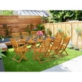 thumbnail image 1 of HomeStock Antique Ambiance 9-Pc Small Patio Set- 8 Lawn Chairs With Ladder Back And Modern Coffee Table And Rectangular Top With Wooden Legs - Natural Oil Finish, 1 of 4