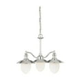 thumbnail image 1 of 3 Light Chandelier - Nickel Finish, Frosted Glass - Adjustable Height - Dimmable - Kitchen, Dining Room Lighting, 1 of 1