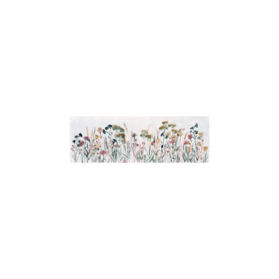 HomeStock Antique Ambiance Pretty Wildflowers Painting Print on Wrapped Canvas, 15" x 5", Modern Handmade Canvas Art Decor - Unique and Chic Wall Prints for Contemporary Spaces