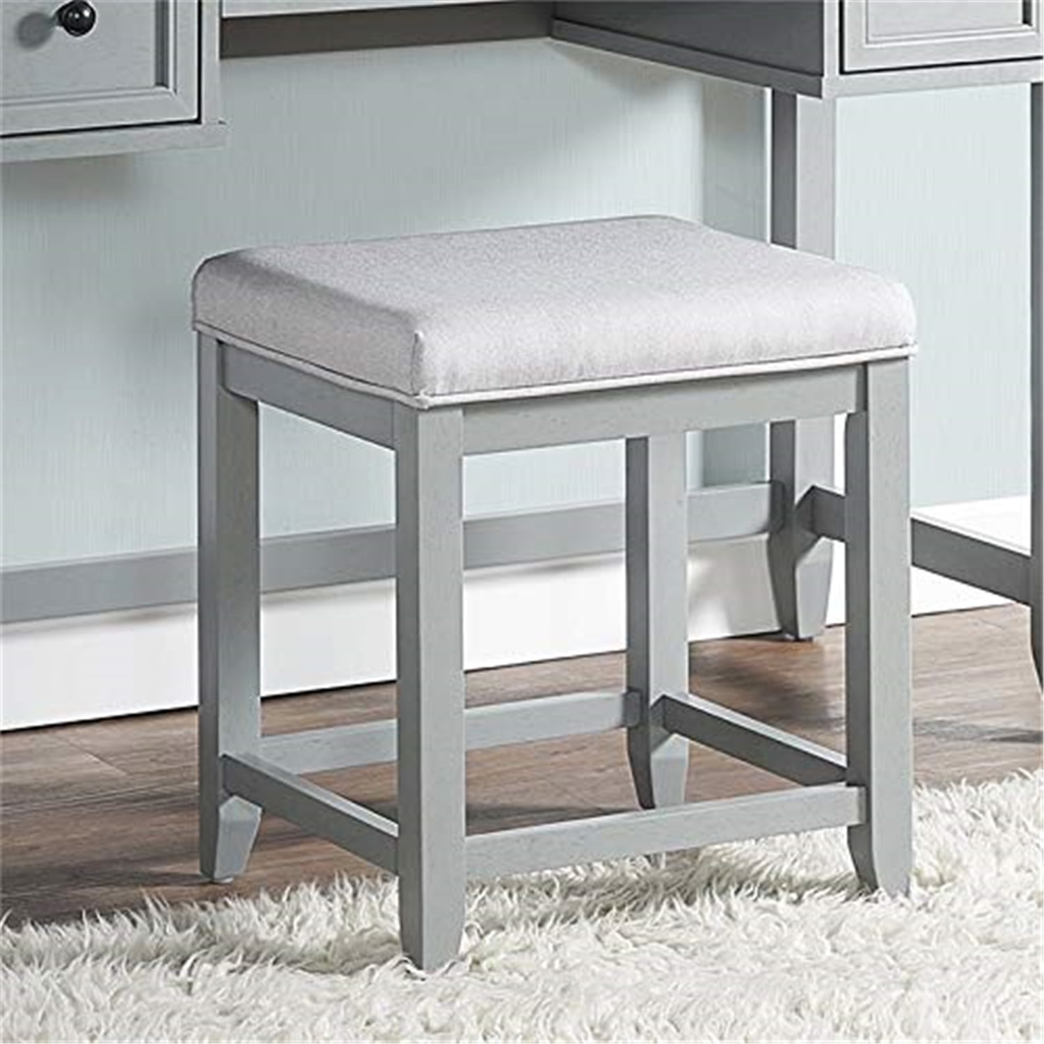 grey dressing table chair with silver legs Amazon.com: 2BYF 2BYFVanity Chair with Back, Velvet Stool with Low Backrest  & Silvery Nailhead Trim, Round Vanity Seat for Bedroom and Bathroom Makeup,  Support 220lbs, Easy Assembly (Gray) : Home & Kitchen