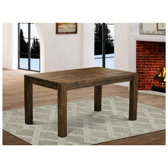 Antique Dinette Table - Rectangular Wood Table with Asian Legs - Distressed Jacobean Finish - Dining Room Table