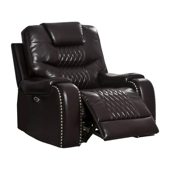 HomeStock Antique Appeal Recliner (Motion) in PU Leather Upholstery, Comfortable Recliner for Living Rooms-Color:Brown