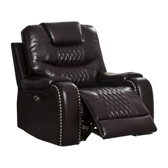 HomeStock Antique Appeal Recliner (Motion) in PU Leather Upholstery, Comfortable Recliner for Living Rooms-Color:Brown