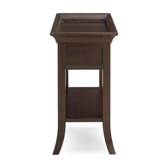 HomeStock Antique Appeal Side Table with Chocolate Cherry Finish, 13" L x 22" W x 24" H - Elegant Accent Piece for Classic Interiors, End Table