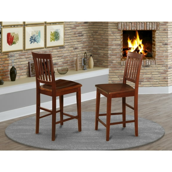 Counter Height Stools - Antique Style Dining Chairs, Solid Wood, Easy Clean, 42" Height