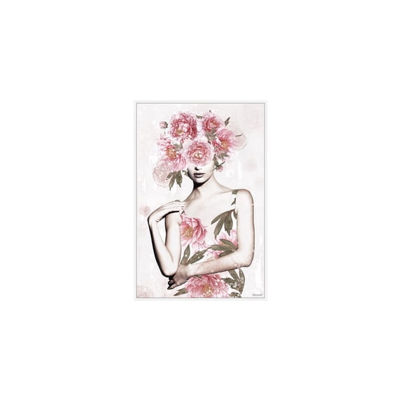 HomeStock Antique I Love Flowers Floater Framed Painting Print on Canvas, Wall Art, Canvas Print, Framed Prints, Wall Hanging Prints for Living Room - 30"L x 1.5"D x 45"H