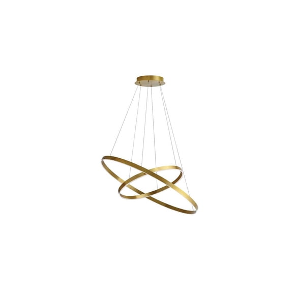 HomeStock Zen Zone 97W Chandelier, Aged Brass w/ White Acrylic Diffuser