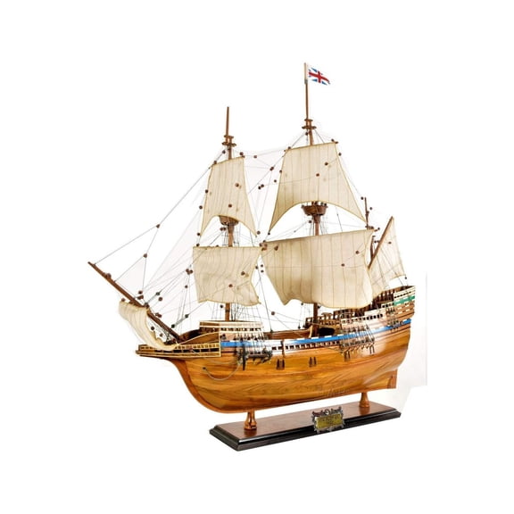 Wooden Ship Model Mayflower Antique Decorative Nautical Display, 30 Inch Tall
