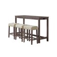thumbnail image 1 of Multipurpose Bar Table Set with Stools - Grey Home Bar Counter Table with USB Charging Ports - 59" Long, 1 of 8
