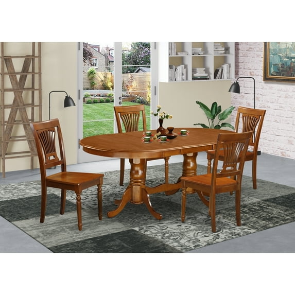 Antique Dining Room Set - Table & 4 chairs - Black Cherry Finish - Kitchen Set