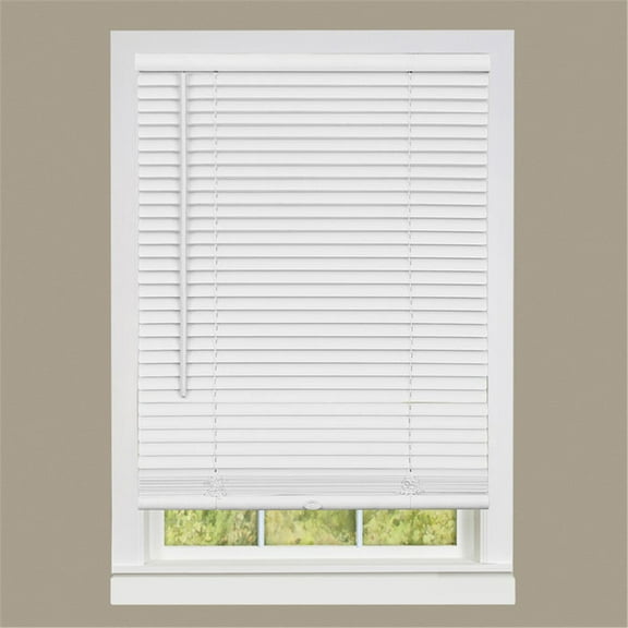 HomeStock Art Deco Dreams 1" Room Darkening Mini Blind - 23"W x 64"H - Cordless, Heavyweight PVC, Tilt Wand, Light Control, Pet Safe, No Cords