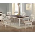 thumbnail image 1 of Extendable Dining Set - 5 Piece Rectangular Table & Chairs - Seats 8 - Antique White & Chestnut Brown, 1 of 5
