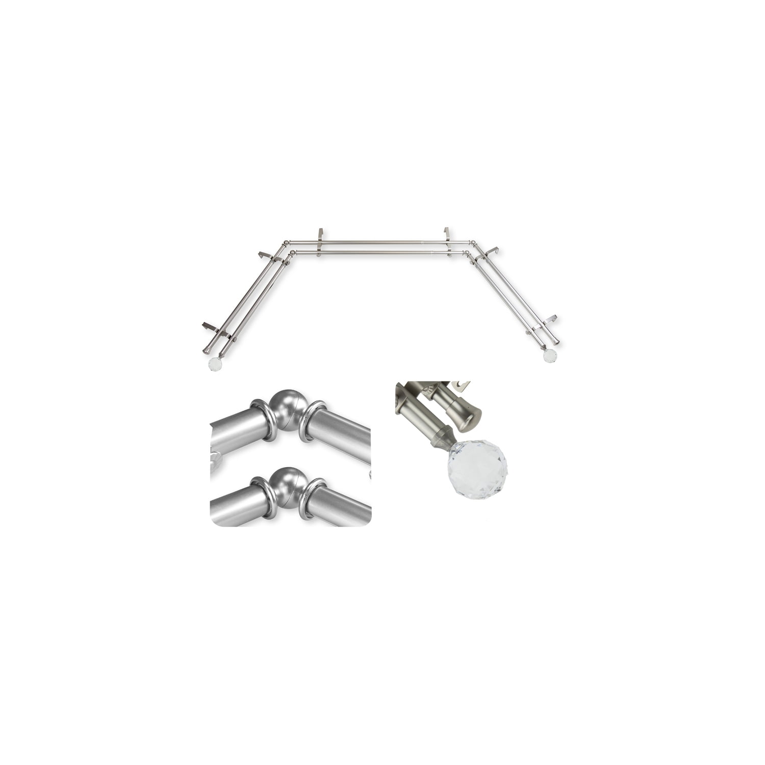 Art Deco Curtain Rods & Hardware Set - Adjustable Rods with Finials ...