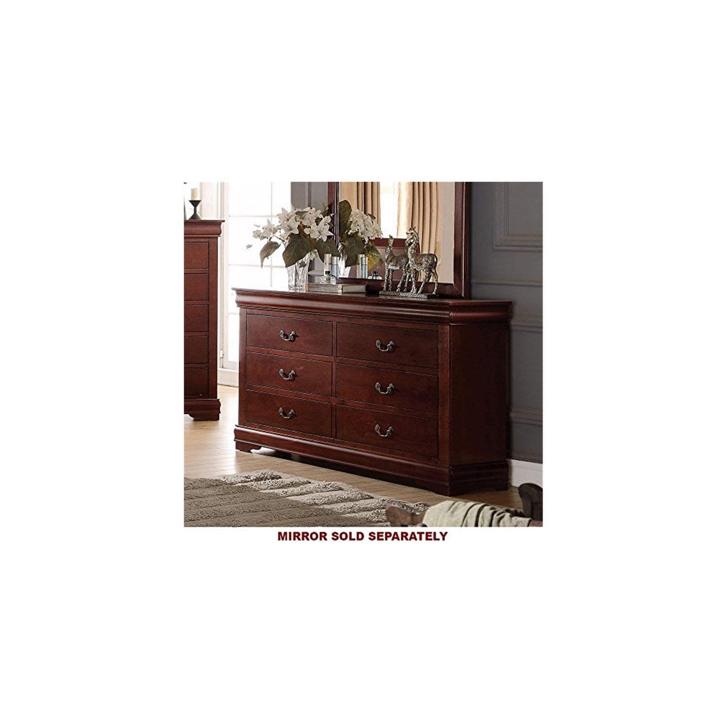 HomeStock Art Deco Dreams Dresser, Cherry