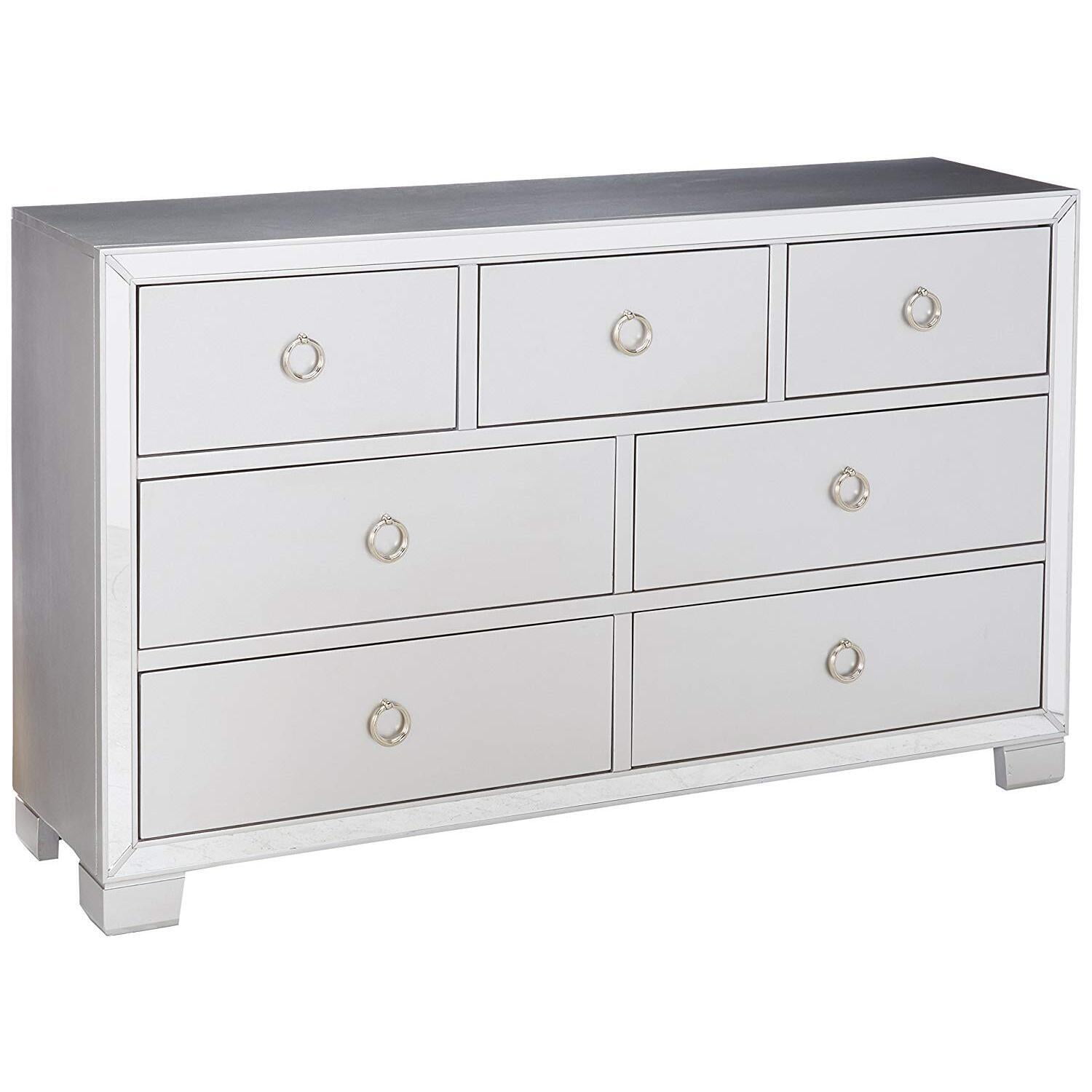 HomeStock Art Deco Dreams Dresser, Platinum