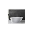 thumbnail image 1 of HomeStock Art Deco Dreams Freestanding Tub, Pure White Acrylic Design with Rounded Lines and Integrated Drain, Comfort Backrest, 60" x 30" x 28", 1 of 10