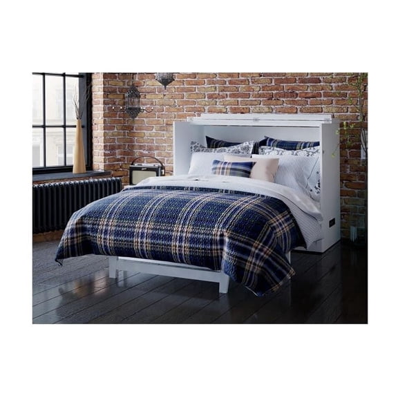 Full Size Murphy Bed Chest - Art Deco Dreams Design, Charging Station, Elegant Storage Furniture