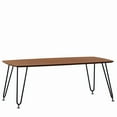 thumbnail image 1 of Modern Coffee Table Wood Top & Iron Base - Living Room Accent Table, Stylish & Sturdy, 1 of 7