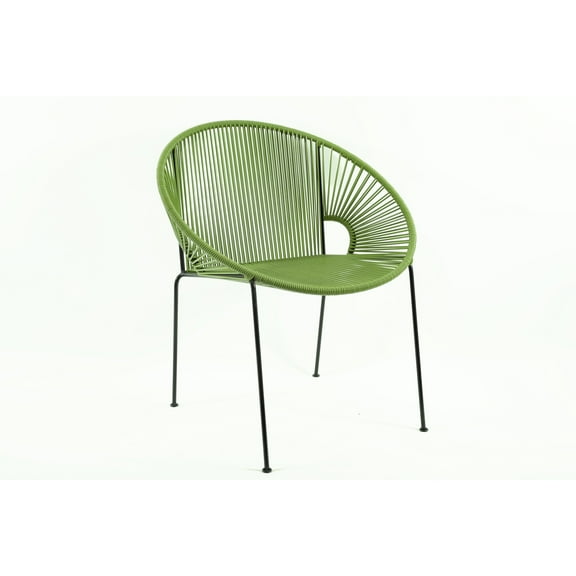 Art Deco Style Chair - Outdoor Patio Lounge Seating - Durable PVC & Steel Frame