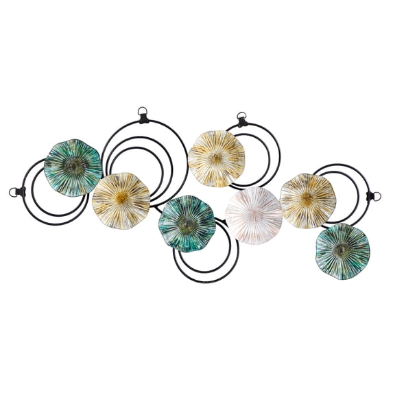 HomeStock Artisanal Abode 2.5Ft. X 1.5Ft. Scallop Design Metal Wall Art Decor