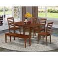 thumbnail image 1 of Dinette Set for 4 - Rectangular Table with Butterfly Leaf & 4 Ladder Back Chairs, Wooden Dining Room Furniture, 1 of 5