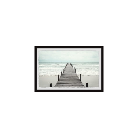 Dock Ocean Wall Art - Framed Canvas Print for Home Decor - Living Room, Bedroom, Office