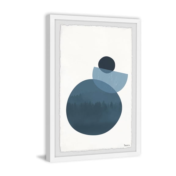 HomeStock Artisanal Abode Midnight Circle Forest Framed Painting Print, Contemporary Wall Decor: Abstract, Digital Art Prints, and Modern Styles for Your Home