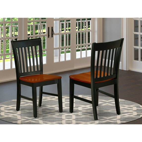 Norfolk Dining Chairs Set of 2 - Black Cherry Finish - Stylish Comfortable Accent Chairs for Kitchen or Dining Room