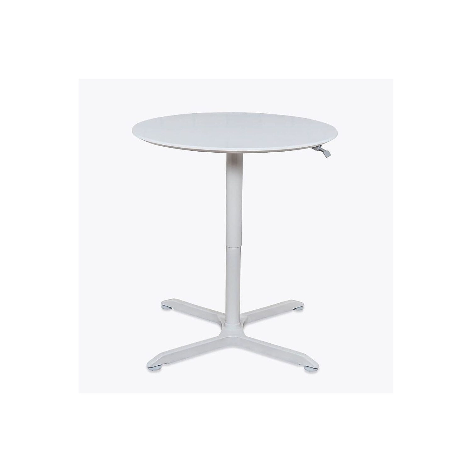 Contemporary White Round Wood Bar Height Adjustable Table