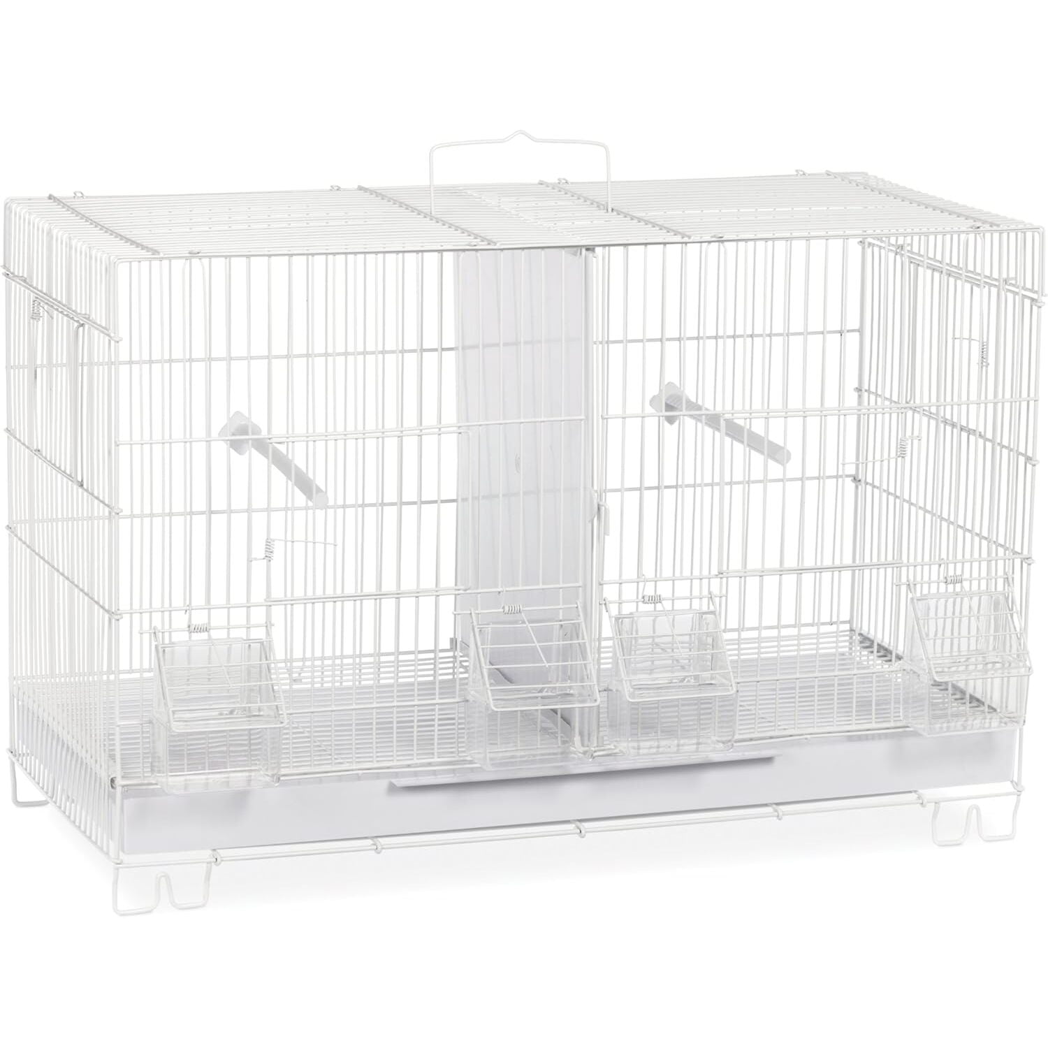HomeStock Artisanal Artistry Bird Cage with Handcrafted Design, Intricate Details, Spacious Interior for a Stylish and Comfortable Home-Color:White,Size:Large