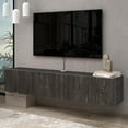 thumbnail image 1 of HomeStock Artisanal Abode Floating TV Stand, TV Stand up to 75 inch TV, Floating TV Stand Wall Mounted, Floating Entertainment Center, Floating Shelf for Under TV, Floating TV Console-Color:Black, 1 of 6