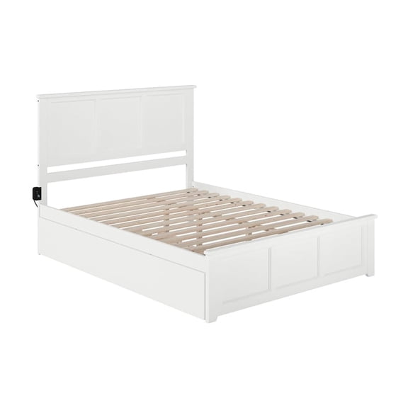 Queen White Headboard -Artisanal Bedroom Decor - Solid Hardwood Frame & Footboard - 82.6" L x 64.6" W