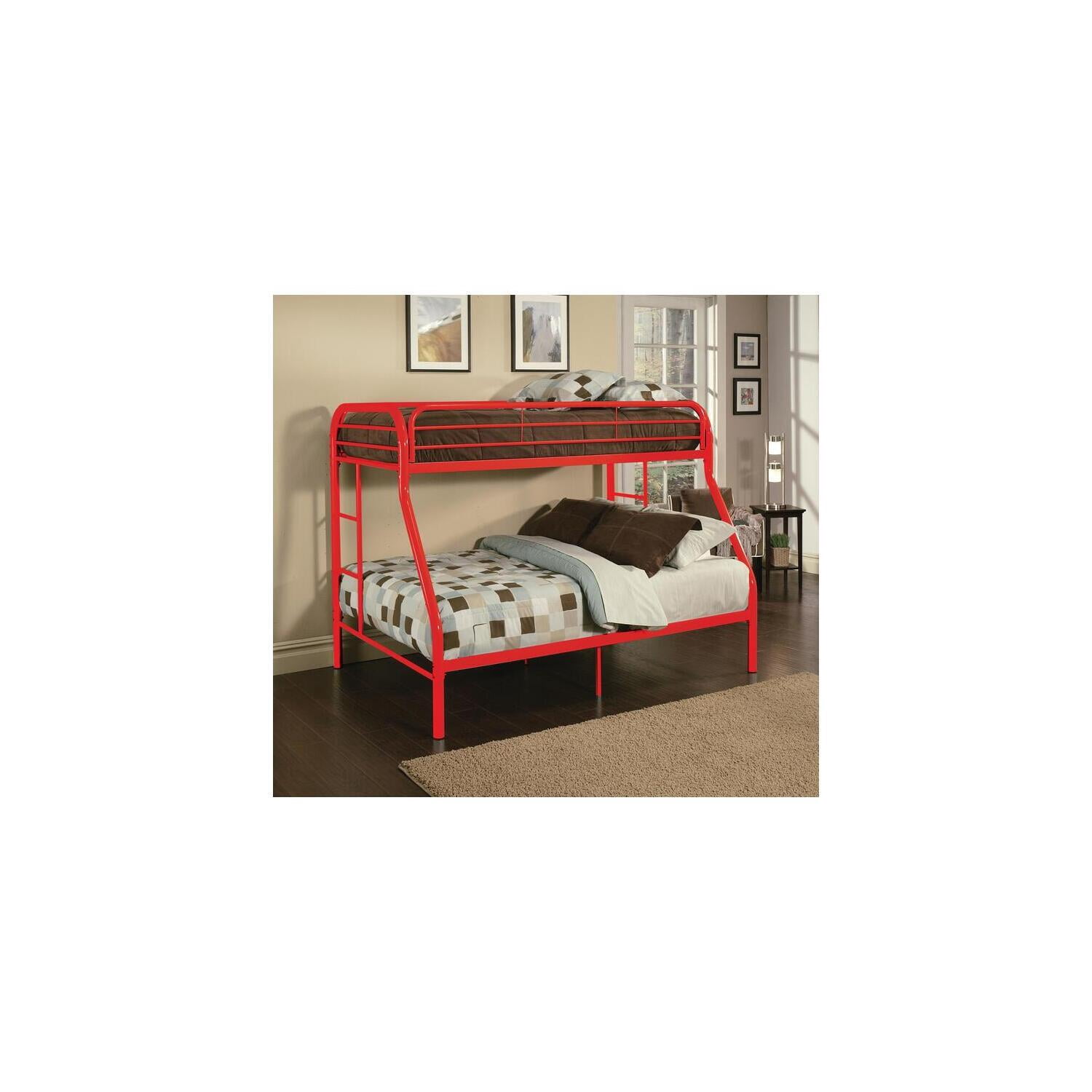 HomeStock Artisanal Artistry Twin/Full Bunk Bed, Red - Walmart.com